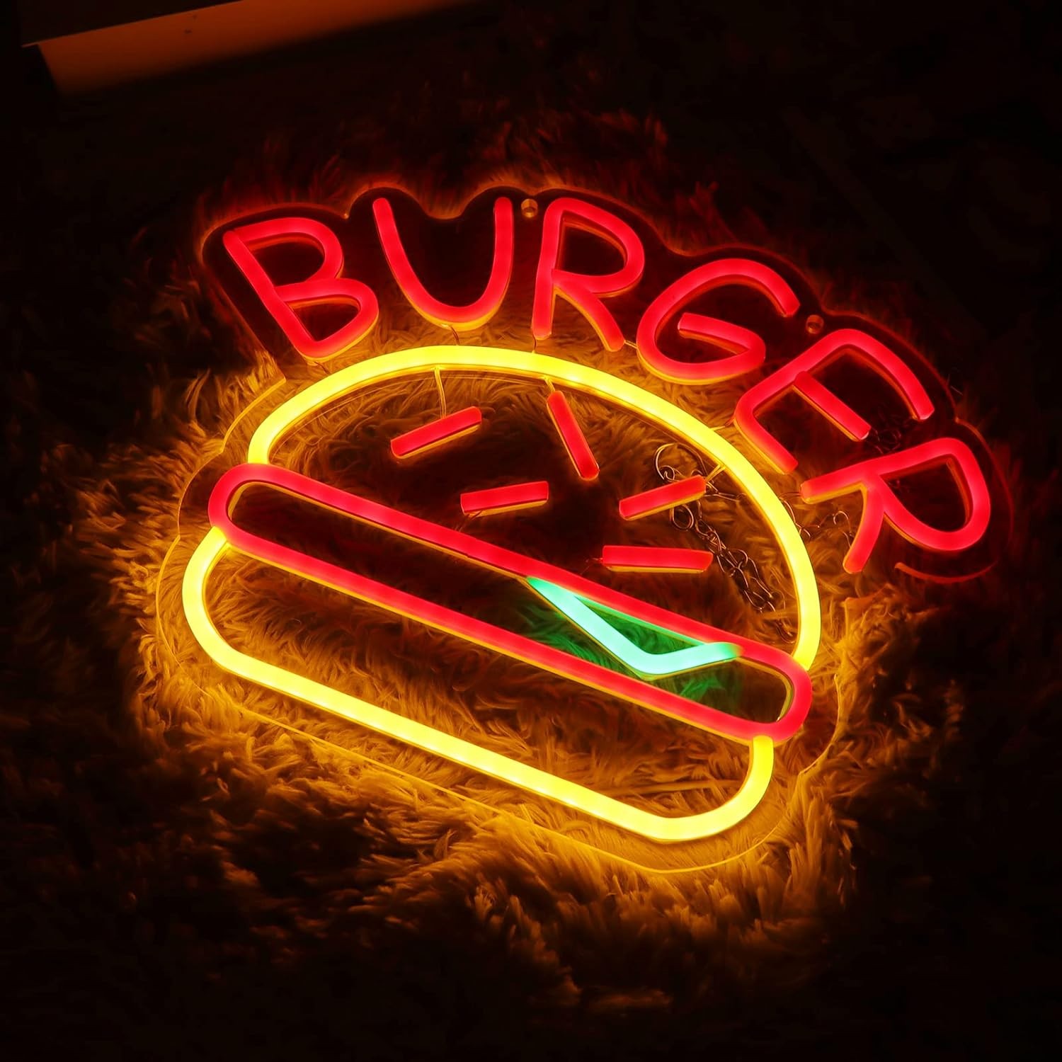 Φωτεινή φωτεινή επιγραφή LED διαφημιστική Burger